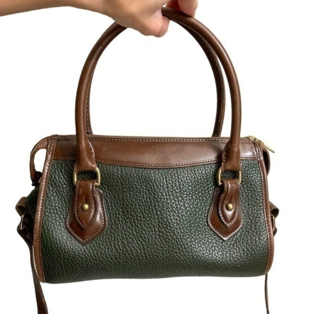 Dooney and Bourke A6 AWL rare green brown all weather leather satchel 2way bag - Picture 3 of 9